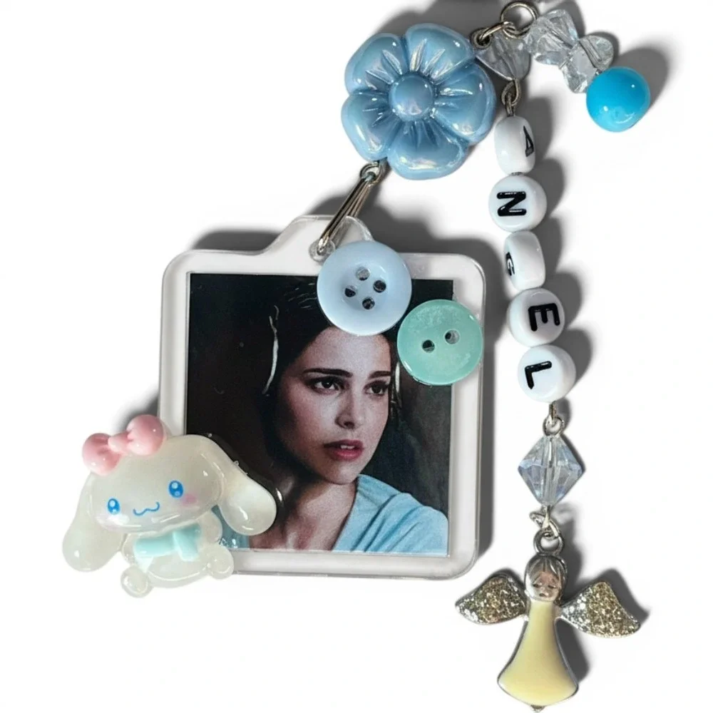 Handmade Padmé Cinnamoroll Beaded Keychain Angel Blue Coquette Bag Charm Y2K
